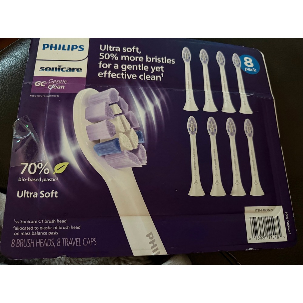 Philips Sonicare GC Gentle Clean Replacement Brush Heads 8Pack Open Box Complete